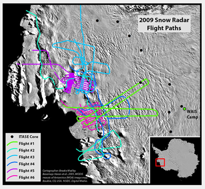 CReSIS Snow Radar Flight Lines